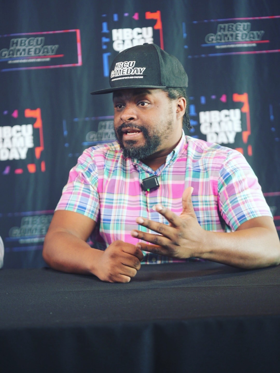 Steven J. Gaither speaking from the HBCU Gameday set
